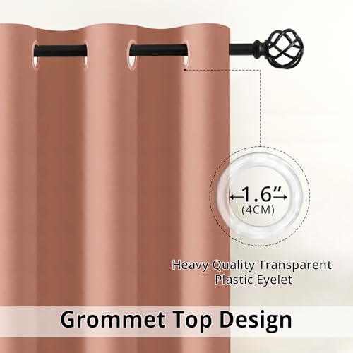 Image of Homestan 70% Blackout Door Curtains 8 Feet Long Set of 2, Room Darkening Parda with Grommet Design for Home Decor (8x4 Feet, Peach)