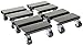 Vestil SDOL-4 Steel Dolly Set, 500 lbs Capacity, 8" Length x 8" Width x 3-5/8" Height Deck, Pack of 4 , Black