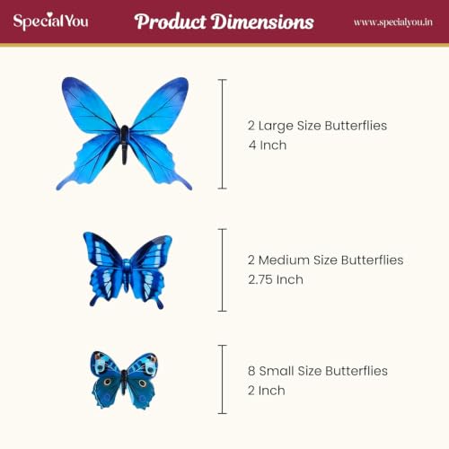 Image of SpecialYou Butterfly Wall Stickers for Home Decoration, Home Decor, Wall Decor Items for Living Room, Room Decoration Items, Stickers Sets-12pcs (12, Blue)