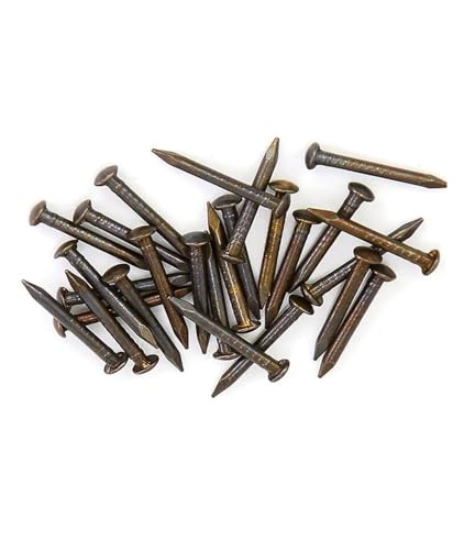 10/20/50/100 piezas Clavos mini cabeza redonda en latón antiguo, bronce, cobre puro, diámetro 1.2-2.8mm, longitud 8-50mm para bisagra de muebles y tambor (Color: (20pcs)2.8x30mm)((10pcs)2.8x50mm) miniatura 4
