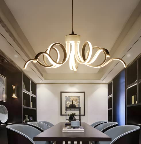 Plafonnier LED moderne salon suspendu artistique blanc dimmable - 4