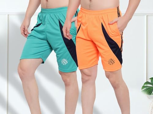Image of DIA A DIA Men's Polycotton Running Sports Gym Shorts Pack of 2