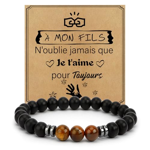 DTUIEUI Cadeau ado Garçon,Cadeau pour mon Fils,Cadeaux Adolescent Garçon Noel ado Garcon Homme Saint Valentin pour Homme Anniversaire,Bracelet ado Garcon
