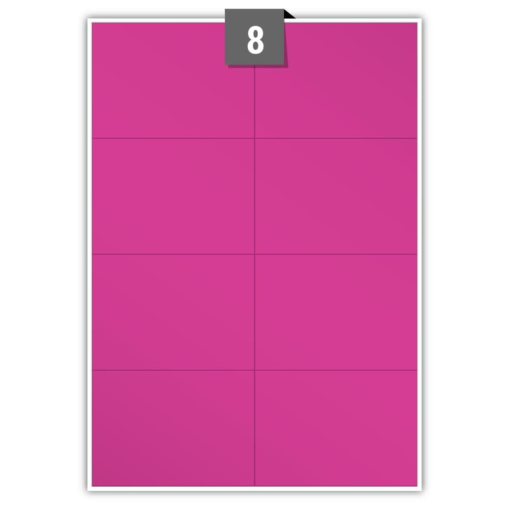 Gloss White Inkjet Paper - Permanent Adhesive - Plain Sheets - 8 Rectangle Labels per A4 Sheet - Label Size 105.00 mm x 74.25 mm