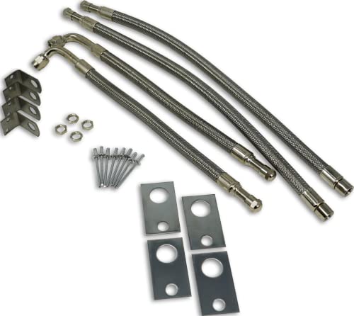 Image of TireMinder Braided Steel Valve Extender Kit for 22 Inch Aluminum Dually Wheels, Hub Mounted, 4 Pack