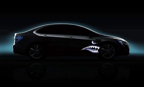 Vista 6 de Kayak Stickers Decals Waterproof,2 Pairs Shark Teeth Sticker,Flying Tiger Decal,Warhawk Sticker,Shark Decal for Kayak Canoe Fishing Boat Car Truck