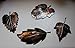 METAL WALL ART LEAFS (4) SMALL COPPER/BRONZE PLATED