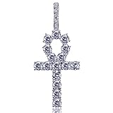 JINAO Silver Plated Egyptian Ankh Cross Rhinestone DIY Pendant