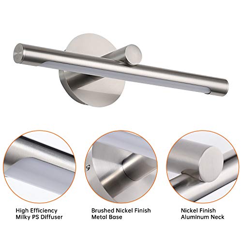 Jusheng Modern Led Picture Light 16.33" Inch, Metal Wired Gallery Light Wall Mount Picture Light For Paintings Art Lighting Accent Lamps, 9W (45W Eqv.), 3000K Warm White 560Lm, Brushed Nickel Finish #TOP5