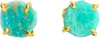 Vista 63 de Gempires Natural Raw Prong Setting Stud Earrings, 8-10 mm Crystals Earring, Handmade Jewelry, Gift for Her