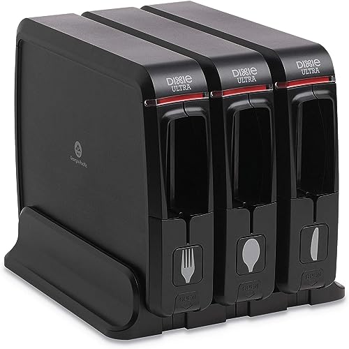 Dixie Ultra SmartStock Series-W Wrapped Cutlery System Dispensers, Black, Pack Of 3 Dispensers
