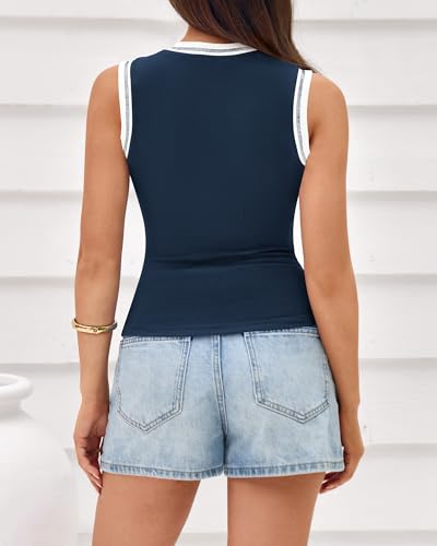 Image of BTFBM High Neck Tank Top for Women Sleeveless Ribbed Y2k Clothes Basic Shirts Going Out Outfits Spring Summer Tops 2026