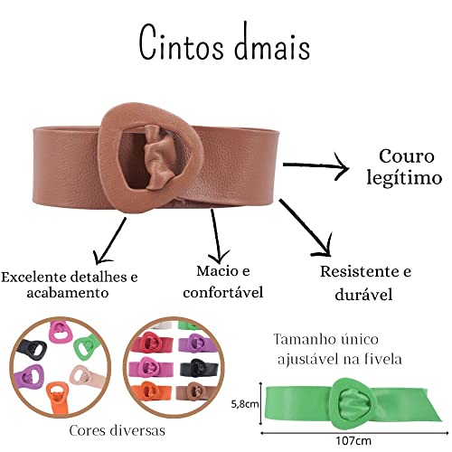 Cinto Faixa em Couro Legítimo Macio e Resistente 1171 DMAIS na Largura de 5,8cm e Tamanho de 107cm a
