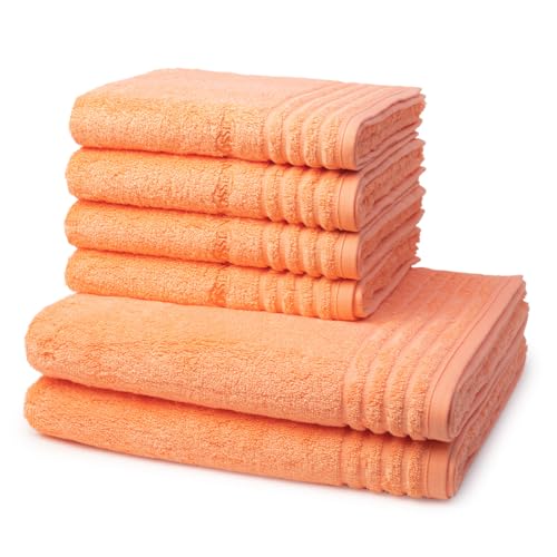 Vossen - 6 teiliges Frottier-Set - Vienna Style Supersoft (4 X Handtuch 2 X Duschtuch im Set) - 620 g/m2 - Baumwolle - Frottee - saugstark - weich und flauschig - Apricot