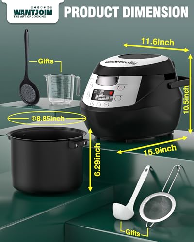 Image of WantJoin Boba Maker - Commercial 6L Bubble Cooker Automatic Cooking Pot Pearl Warmer Machine for Tea Milk Tapioca Pearls, 900W