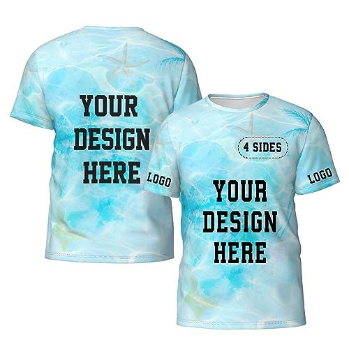 Custom T Shirt for Men Personalized Add Your Image Shirt Add Your Text Photo Front and Back Print