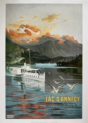 Affiche Lac D'Annecy 50X70 Cm - Souvenir de Vacances en Haute-Savoie