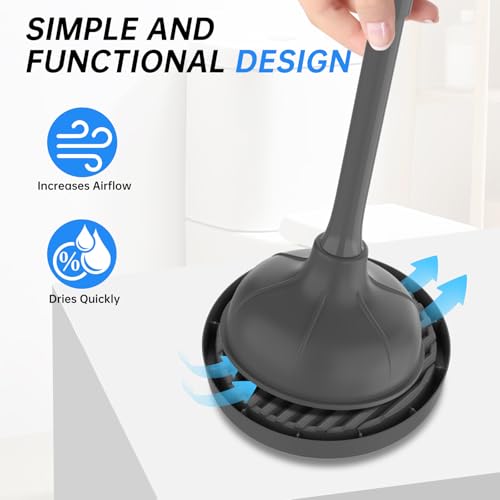 Image of Toilet Plunger with Holder Combo for Bathroom Cleaning, Quick-Drying Plunger with Holder