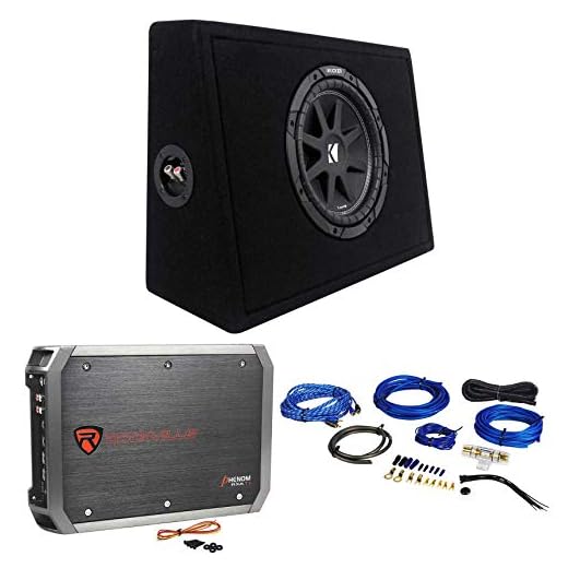 KICKER 43TC104 Comp 10" Subwoofer in Sub Box Enclosure+2-Ch. Amplifier+Amp Kit