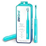 RM Oral Wave Sonic Battery-Operated Toothbrush with Soft Bristles & Travel Case, 56,000 Sonic Vibrations for Clean & Sensitive, Whitening & Plaque Removal, 2-Minute Timer, Aquamarine
