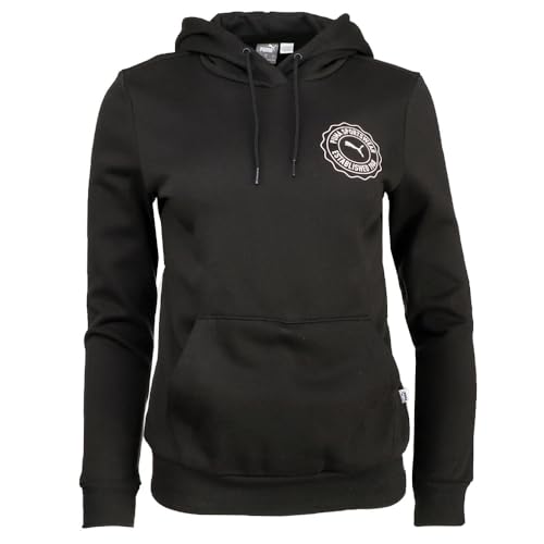 PUMA Womens Emblem Pull On Hoodie Casual - Black