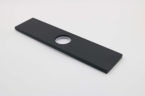 Miniatura 4 de Cubierta para grifo de 10 pulgadas, placa de cubierta para fregadero de cocina o baño, placa cuadrada negra mate de acero inoxidable para grifo