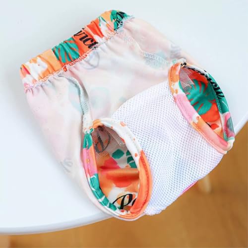 Image of Small Dog Sanitary Panties, Lace Washable Reusable Cute Puppy Panties Pet Underwear Diaper Physiological Shorts for Female Girls Dogs(Hawaiian,L)
