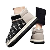 Zapatillas de hombre modernas para otoño e invierno con suela gruesa diseño sólido y confort térmico ideal parejas (Black-c, 41)