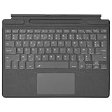 Rii Clavier Français Compatible avec Microsoft Surface Pro 8/Pro 9/Pro X, Clavier Portable Ultra Mince sans Fil Bluetooth avec Pavé Tactile, 7 Couleurs rétroéclairées