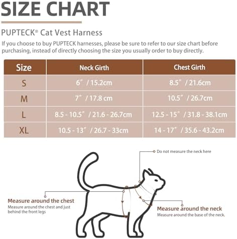 PUPTECK Soft Mesh Cat Vest Harness and Leash Set Puppy Padded Pet Harnesses Escape Proof for Cats Small Dogs Rabbits Bunny, Black Large - 5