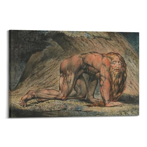 Peinture William Blake Nebuchadnezzar grand poster mural en toile pour déco rétro