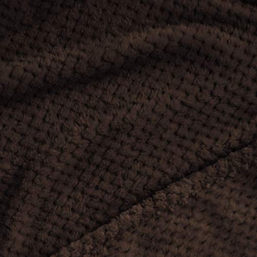 Exclusivo Mezcla Waffle Textured Extra Large Fleece Blanket, Super Soft And Warm Throw Blanket For Couch, Sofa And Bed (Coffee, 50X70 Inches)-Cozy, Fuzzy And Lightweight #TOP4
