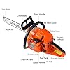 Gas-Powered-Chainsaw - 20 Inch Gas Chain Saw 2-Cycle 58 CC Cordless Handheld Gasoline Chain Saws for Cutting Wood Trees,Orange #4