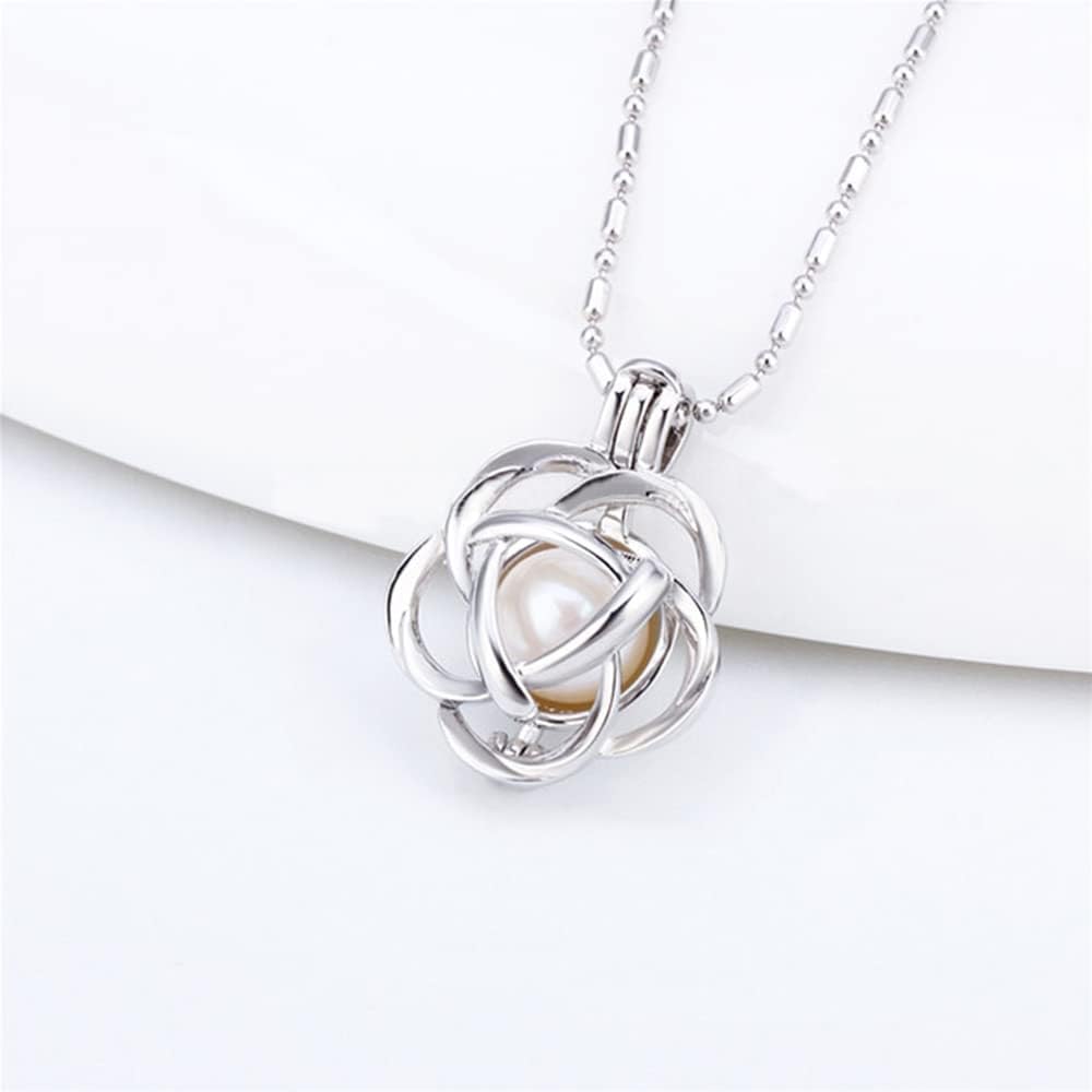 5PCS Rose Cage Pendants for Pearl Jewelry Making Silver Plated, Design Cage Pendants for Women - Image 4