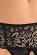 Teyli Damen Ouvert Tanga - Tanga mit Loch - Höschen mit Offenem Schritt - Slips im Schritt Offen - Unterwäsche mit Spitze Blumenmotiv Schwarz S/M