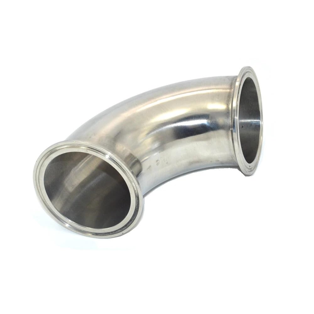 QWZTAEOZA 3/4 4Inch 19-102mm 90 Degree Elbow Stainless Steel 1.5 Tri Clamp Connector Pipe Fitting 1Pcs(76mm x Ferrule 91)