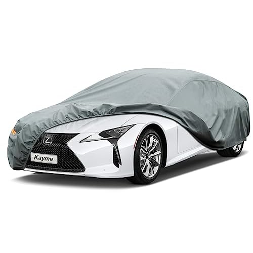 Kayme Heavy Duty Car Cover Custom Fit Lexus LC500 LC500h RC200t RC300 RC350 RCF, Waterproof All Weather for Automobiles, Full Exterior Covers Sun Rain