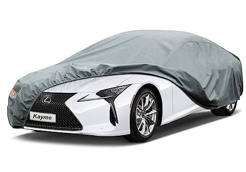 Image of Kayme Heavy Duty Car Cover Custom Fit Lexus LC500 LC500h RC200t RC300 RC350 RCF, Waterproof All Weather for Automobiles, Full Exterior Covers Sun Rain UV Protection