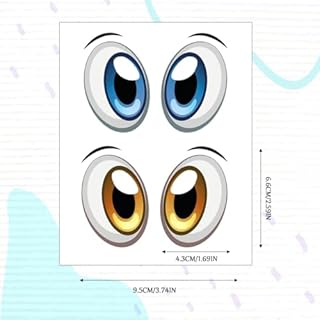 WUSJCOF Lot de 4 autocollants décoratifs pour les yeux pour aspirateurs robots, tondeuses robots, tondeuses robots, poubelles, tondeuses robots