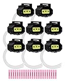 8 Pcs Ignition Coil Connector Harness with Terminal Fit for Chrysler Dodge Challenger Durango