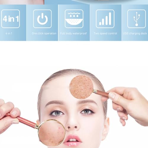 Escova de limpeza facial, esfoliante facial com 3 cabeças, escova de limpeza à prova d'água de rota