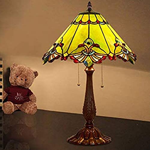 Image of Mission Lamp Shade Replacement Green Red White Tiffany Stained Glass Lampshade Only with Cap Fit for Table Lamp Floor Lamp Reading Desk Lamp Ceiling Pendant Light Chandelier,Green,17