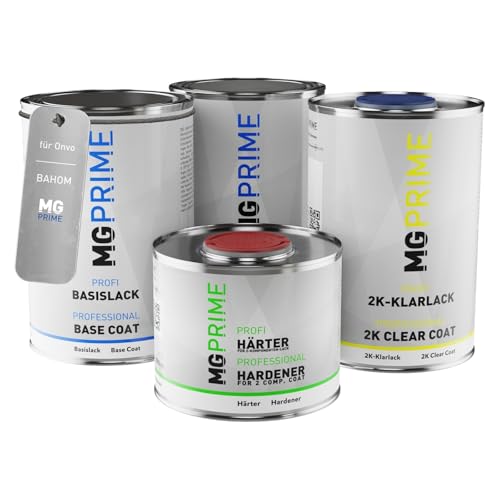 MG PRIME Pintura automotriz Set de botes para Onvo BAHOM Orange Mechanic Pearl Fondo pintura base 2 componentes pintura transparente endurecedor listo para pulverizar 3,5 l