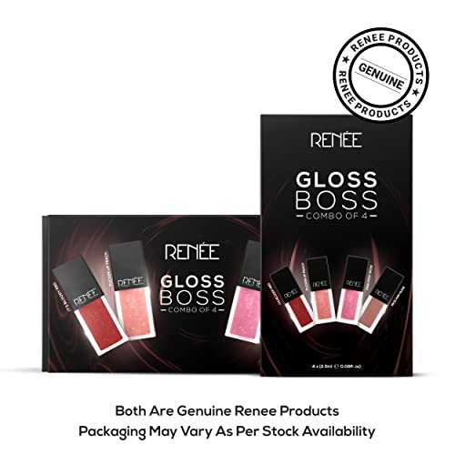RENEE See Me Shine Lip Gloss Gloss Boss Combo of 4, 2.5ml Each| Glossy, Non-sticky & Non-drying Formula| Long Lasting Moisturizing Effect| Easy to Carry - Image 4