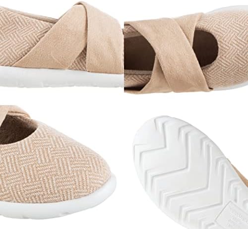 isotoner Zenz Womens Ballerina Slippers, Lightweight Hatch Knit Fabric with soft straps | Image 4