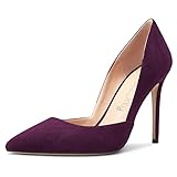 NobleOnly Women Stiletto High Heel Pointed Toe Pumps Two-Piece Slip-on Wedding Sexy Dress Shoes Purp