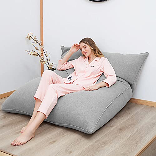 Bohnenbeutel Sofa Haushalt Faltensofa Schlafzimmer Wohnzimmer Schlafzimmer Lässig Lazy Sand Verteilung Sofa-Gentleman Grey._140 * 180 cm (ohne gefüllt) Cover