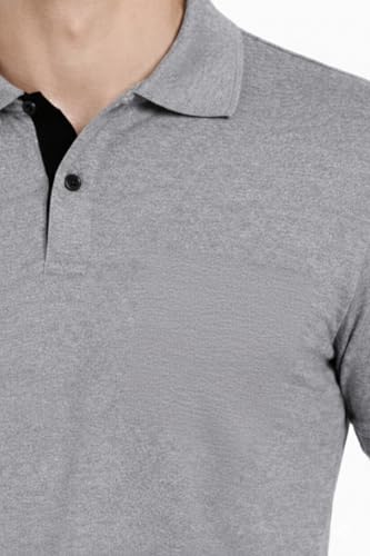 Image of Men's Solid Polo T-Shirt | Short Sleeve | Regular Fit | Soft Breathable Fabric | Casual & Smart Wear | Button Placket Collar Top |