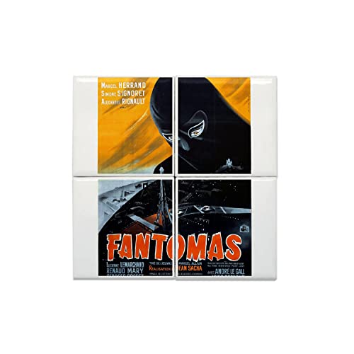 Cadeau cinéma vintage lot carreaux céramique Fantomas pour collectionneur