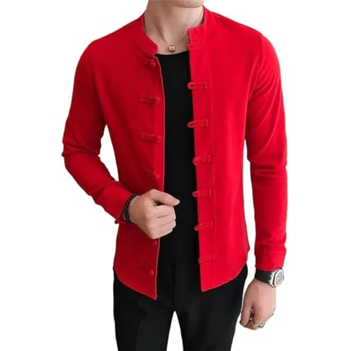 Chemise en lin homme col mandarin kimono manches longues